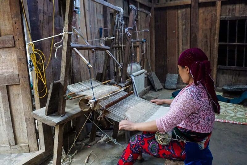 traditional brocade weaving village in ha giang